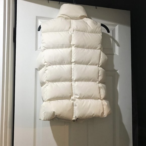 J. Crew Creamy White Quilted Down Zip + Snap Puffer Vest, Size S - Picture 12 of 13